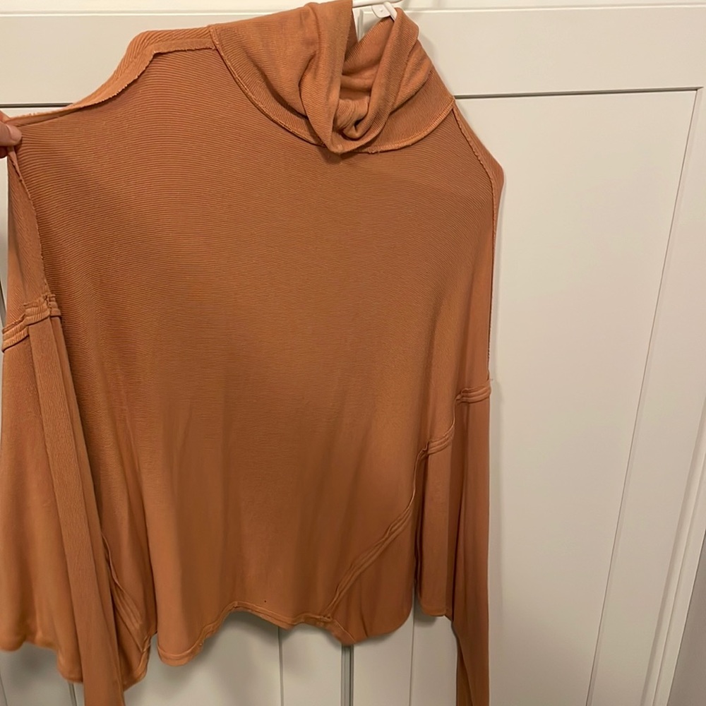 Size S, Free People, sweater, light orange, super comfy!
